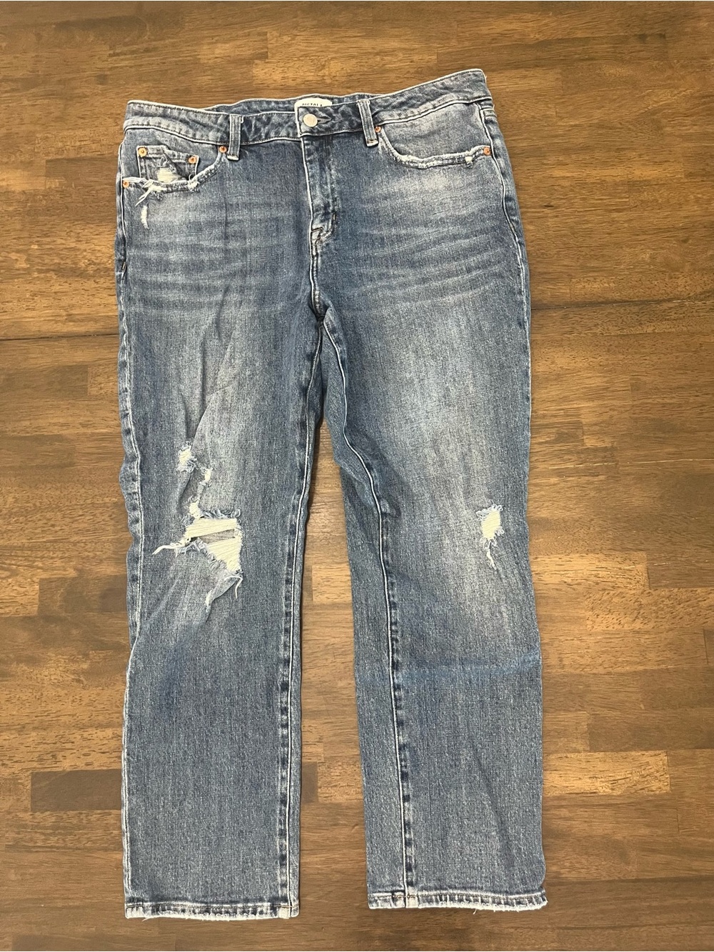 Pistola Womens Straight Leg Jeans Destroyed Denim Sz 32
